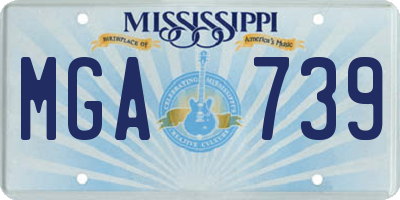 MS license plate MGA739