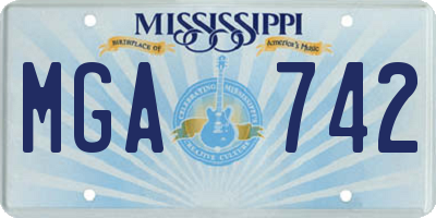 MS license plate MGA742