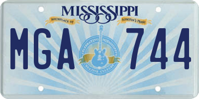 MS license plate MGA744