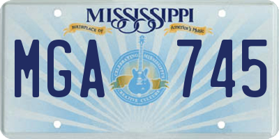 MS license plate MGA745