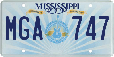MS license plate MGA747