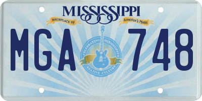 MS license plate MGA748