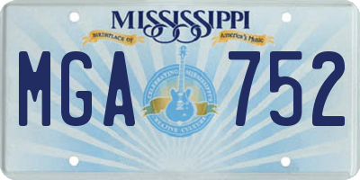 MS license plate MGA752