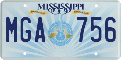 MS license plate MGA756
