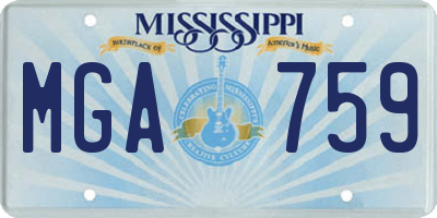 MS license plate MGA759