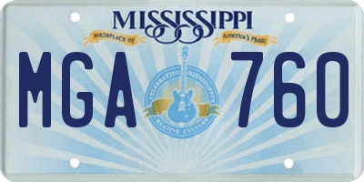 MS license plate MGA760
