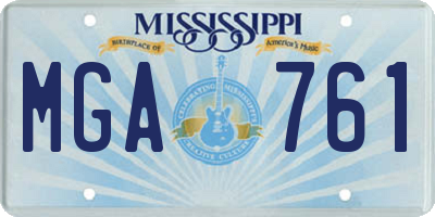 MS license plate MGA761