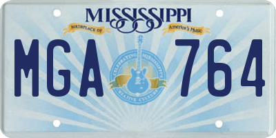 MS license plate MGA764