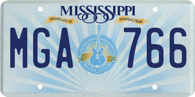 MS license plate MGA766