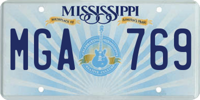 MS license plate MGA769