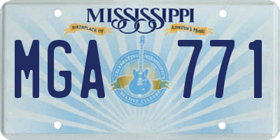 MS license plate MGA771