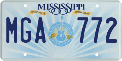 MS license plate MGA772