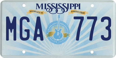 MS license plate MGA773