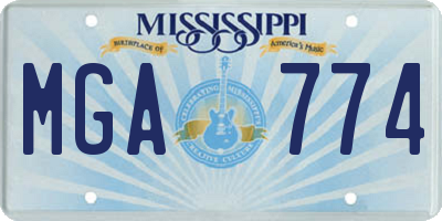 MS license plate MGA774