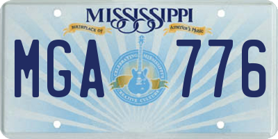 MS license plate MGA776