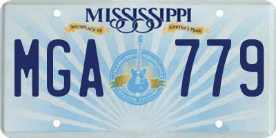 MS license plate MGA779