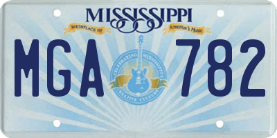 MS license plate MGA782