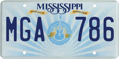 MS license plate MGA786