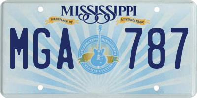 MS license plate MGA787