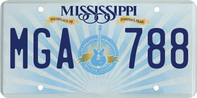 MS license plate MGA788