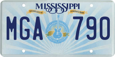 MS license plate MGA790