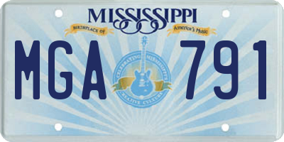 MS license plate MGA791