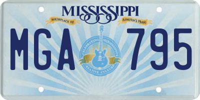 MS license plate MGA795