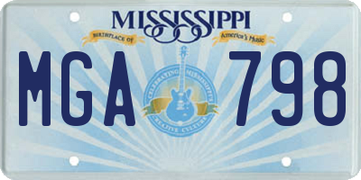 MS license plate MGA798