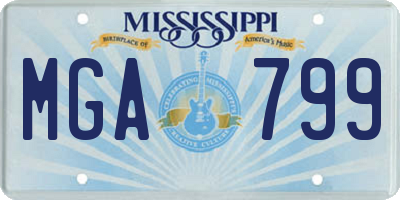 MS license plate MGA799