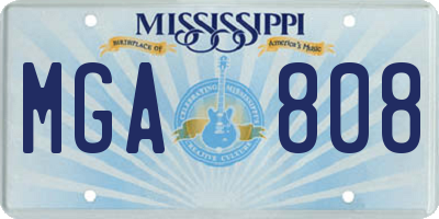 MS license plate MGA808