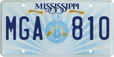 MS license plate MGA810