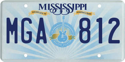MS license plate MGA812