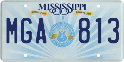MS license plate MGA813