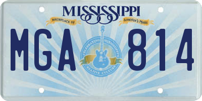 MS license plate MGA814