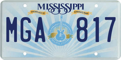 MS license plate MGA817
