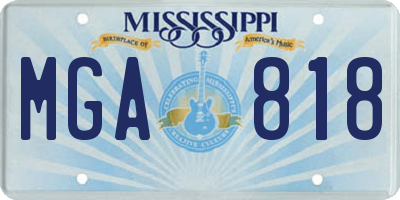 MS license plate MGA818