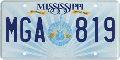 MS license plate MGA819