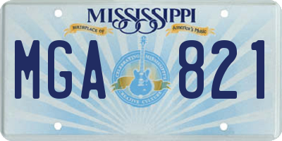 MS license plate MGA821