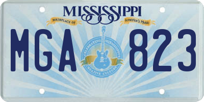 MS license plate MGA823