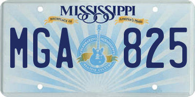 MS license plate MGA825