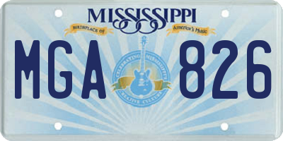 MS license plate MGA826