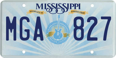 MS license plate MGA827