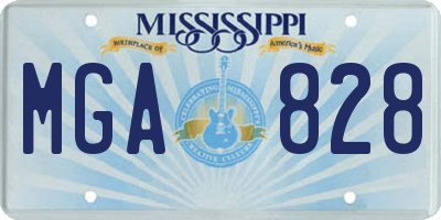 MS license plate MGA828