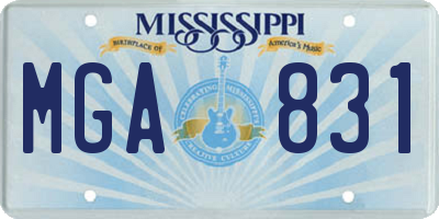 MS license plate MGA831