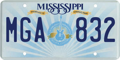 MS license plate MGA832