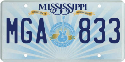 MS license plate MGA833