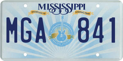 MS license plate MGA841