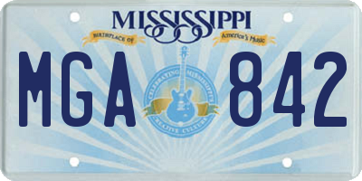 MS license plate MGA842