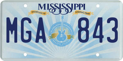 MS license plate MGA843