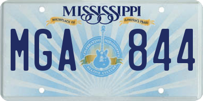 MS license plate MGA844